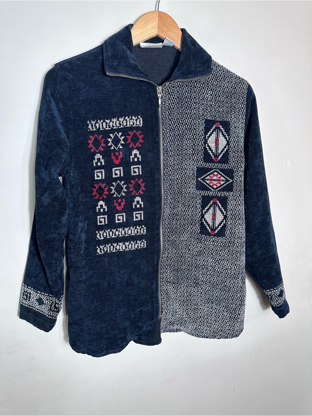 Vintage Chico's Zip-Up Sweater with Aztec or Tribal Pattern